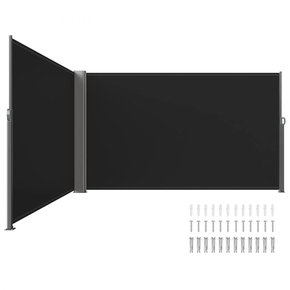 Summer Sale
VEVOR Retractable Side Awning, 71''x 236'' Aluminum Outdoor Privacy Screen, 280g Polyester Water-proof Retractable Patio Screen, UV 30+ Room Divider Wind Screen for Patio, Backyard, Balcony, Black