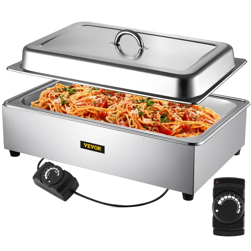 Clearance
VEVOR Commercial Food Warmer, Full-Size 1 Pot Steam Table with Lid, 9.5 Quart Electric Soup Warmers, Grade Stainless Steel Bain Marie Buffet Equipment, Fits 21 x 13.2 Pan, 400W, for Restaurant, Sliver