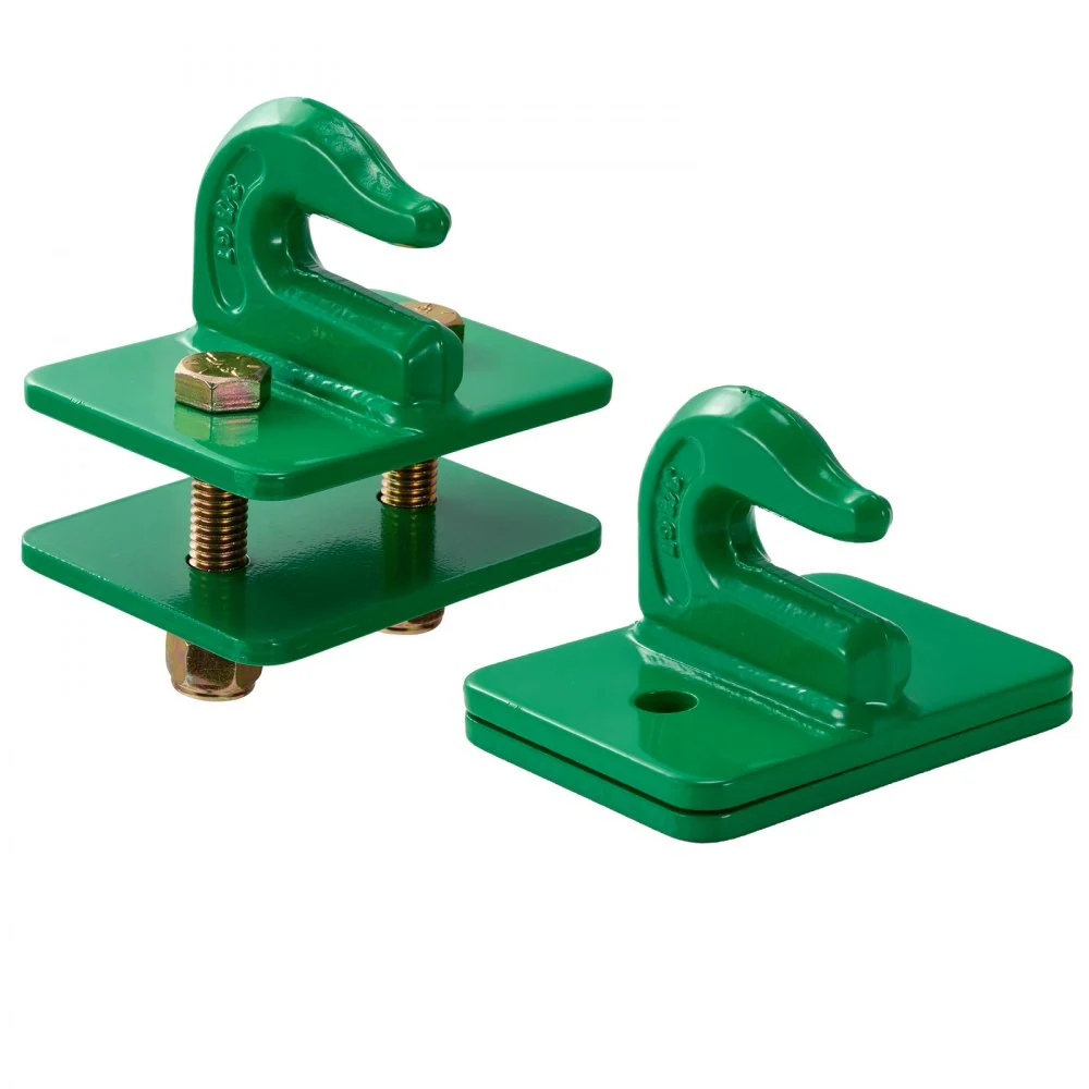 Vevor 3/8" Tractor Bucket Hooks Grade 70 Forged Steel 2 Pack Bolt On Grab Hooks Heavy Duty Mount With Backer Plate, Maximum Break Strength 15,000 Lbs, Compatible For Tractor Bucket, Rv, Pickup, Truck