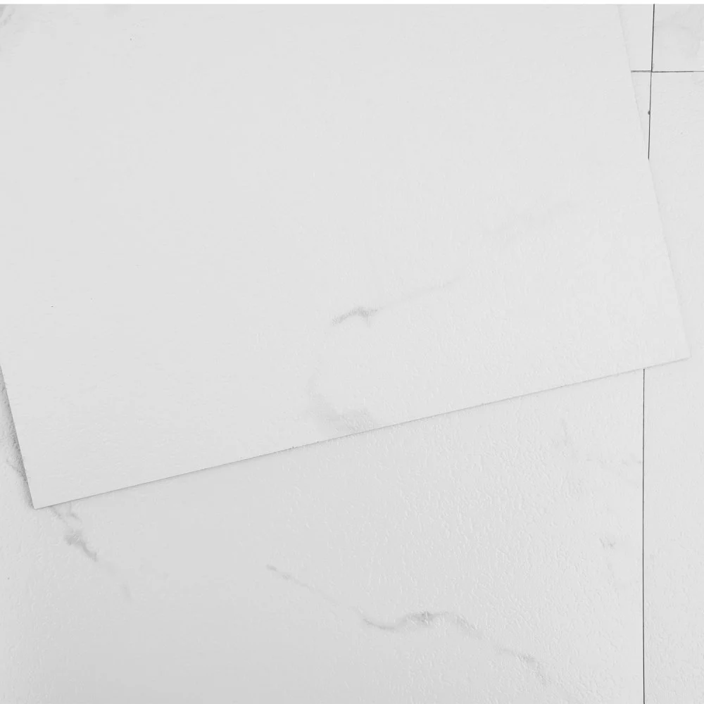 VEVOR Self Adhesive Vinyl Floor Tiles 12 x 12 inch, 50 Tiles 1.5mm Thick Peel & Stick, White Marble Texture DIY Flooring for Kitchen, Dining Room, Bedrooms & Bathrooms, Easy for Home Decor