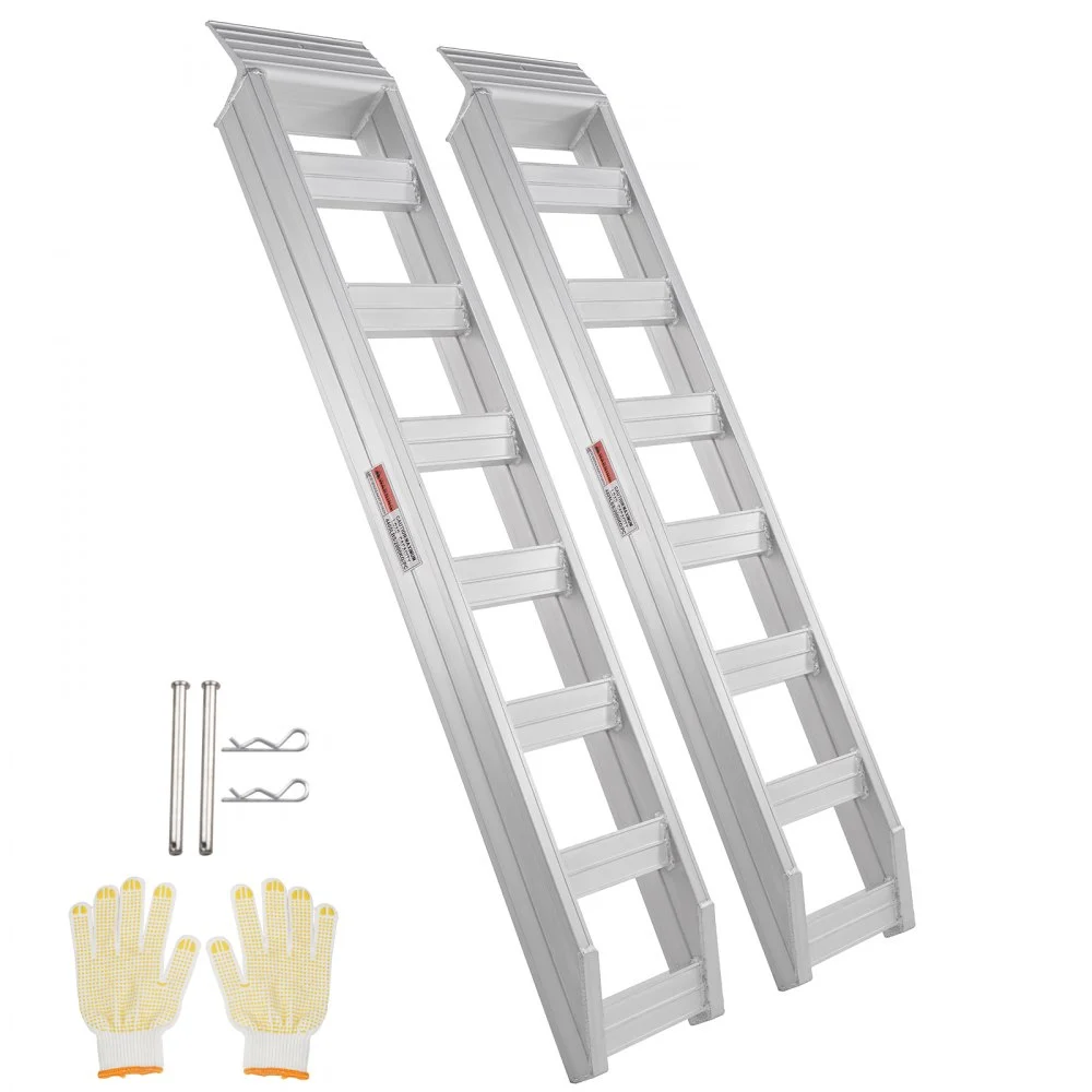 Summer Sale
VEVOR Aluminum Ramps, 6800 lbs, Heavy-duty Ramps with Top Hook Attaching End, Universal Loading Ramp for Motorcycle, Tractor, ATV/UTV, Trucks, Lawn Mower, 72"L x 15"W, 2Pcs