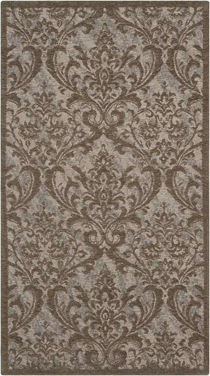 Nourison Damask Traditional Grey Area Rug