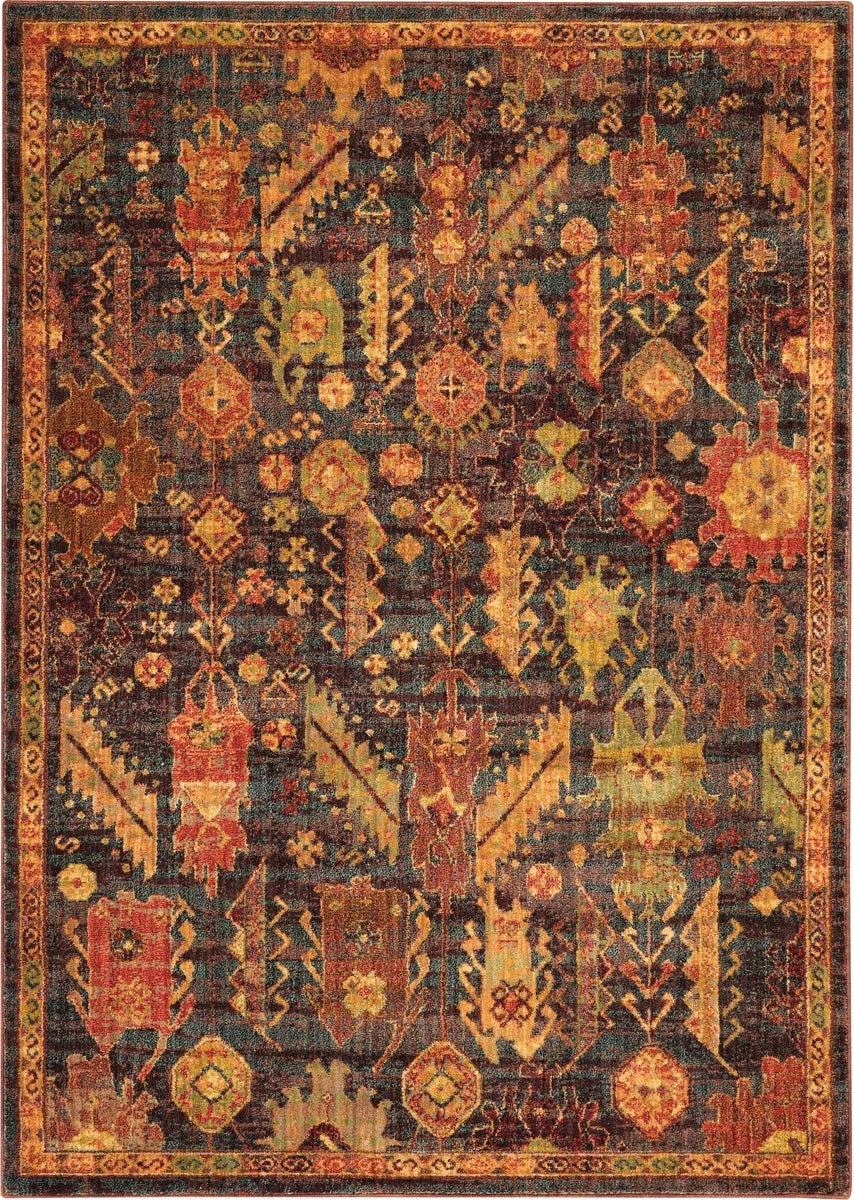 Nourison Vintage Tradition Traditional Denim Area Rug