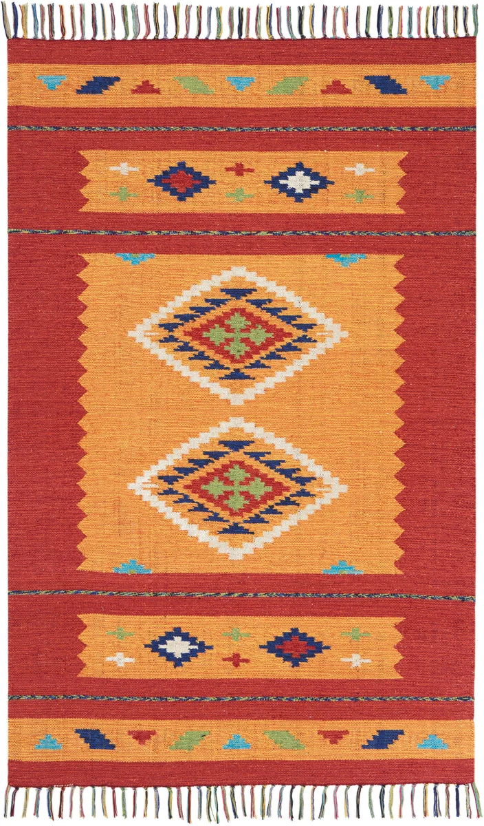 Nourison Baja Transitional Yellow/Red Area Rug