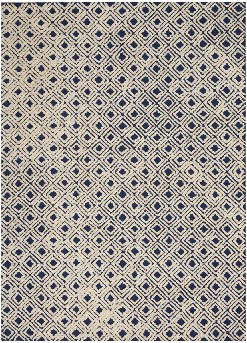 Nourison Modern Deco Transitional Navy/Ivory Area Rug