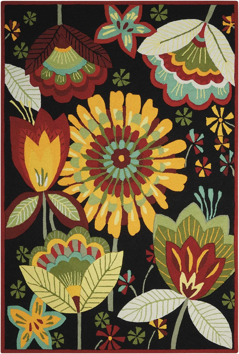 Nourison Fantasy Contemporary Black Area Rug
