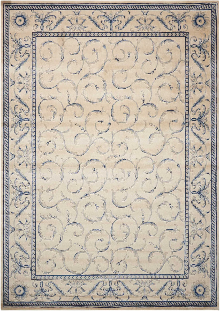 Nourison Somerset Traditional Ivory/Blue Area Rug