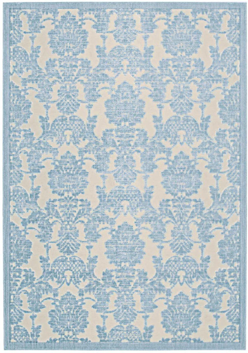 Nourison Graphic Illusions Transitional Ivory/Light Blue Area Rug