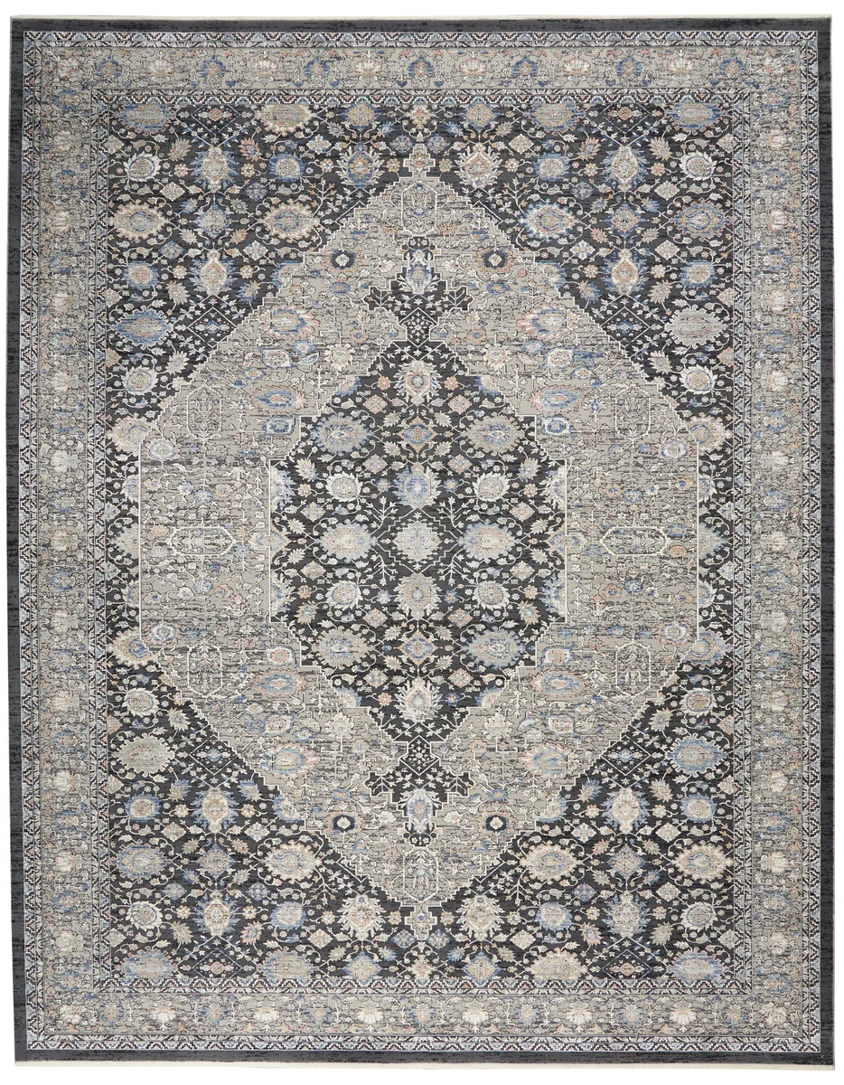 Nourison Starry Nights Traditional Grey/Blue Area Rug