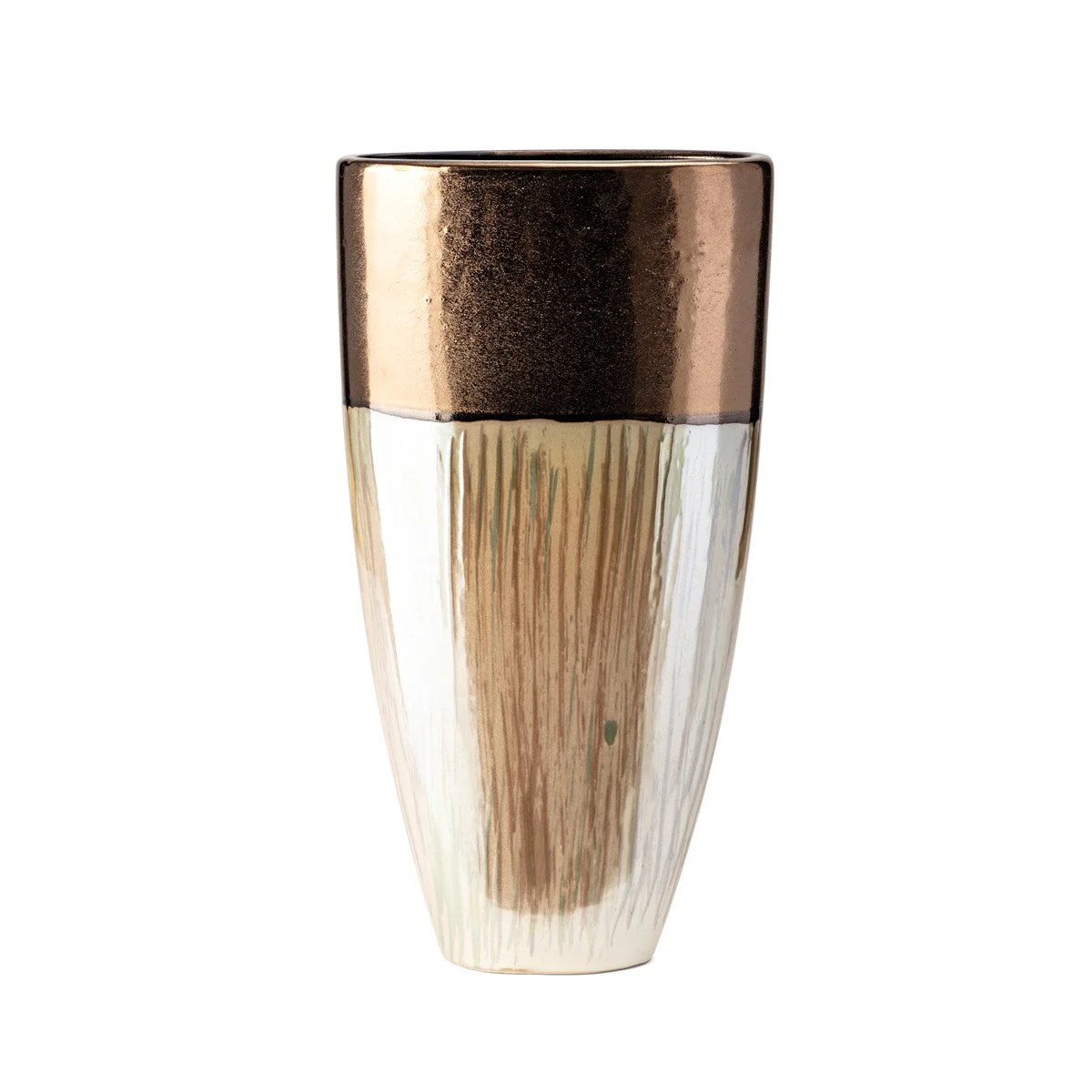 Imax Worldwide Home Ernst Medium Bronze and Cream Vase