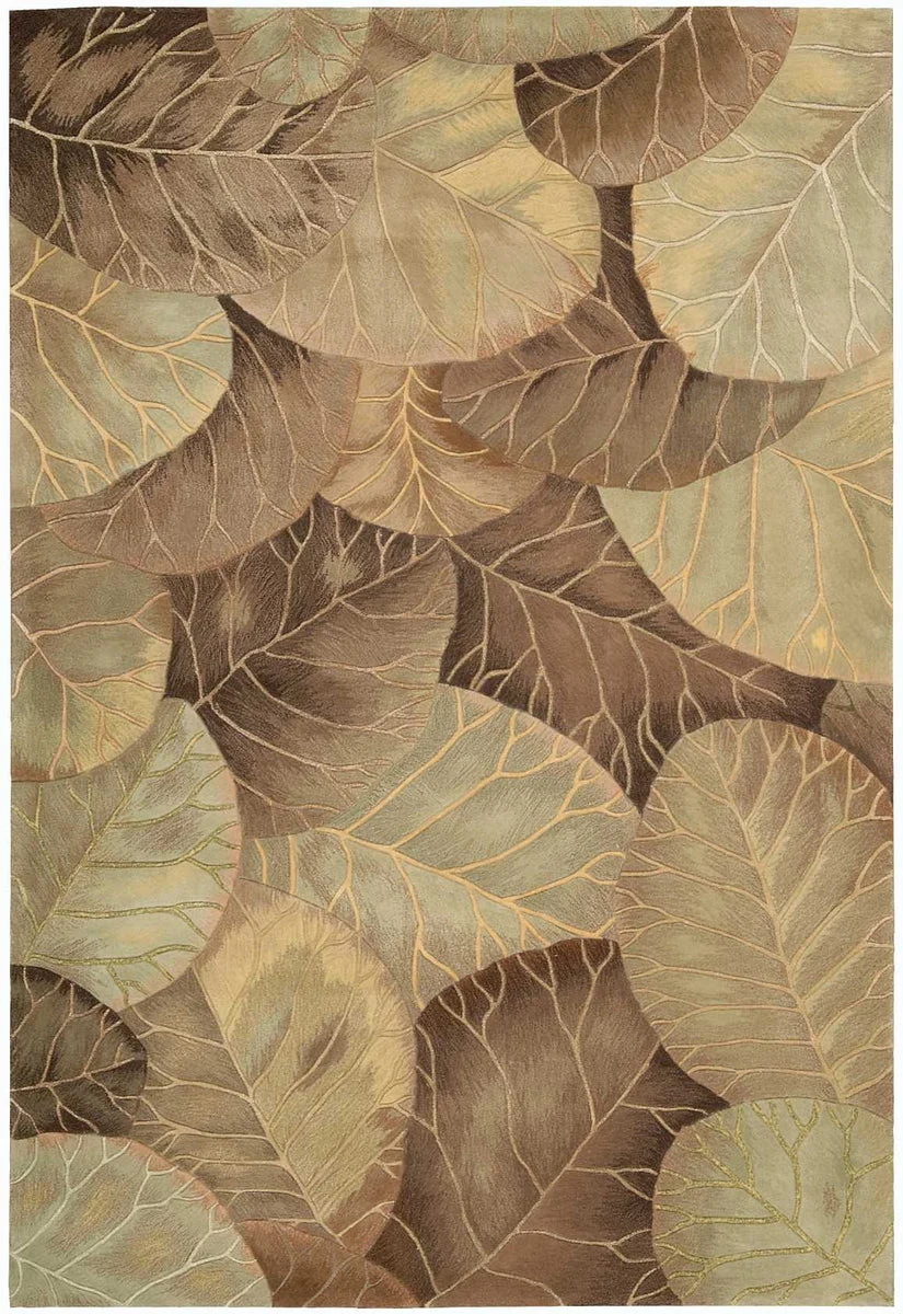 Nourison Tropics Contemporary Brown/Green Area Rug