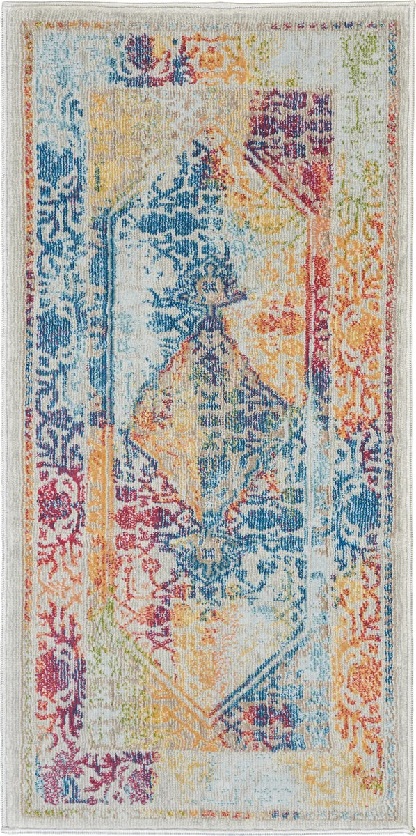Nourison Global Vintage Transitional Ivory/Multicolor Area Rug